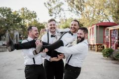 Mel & Jake Radcliffe's Wedding Echuca - Groom and groomsmen photos